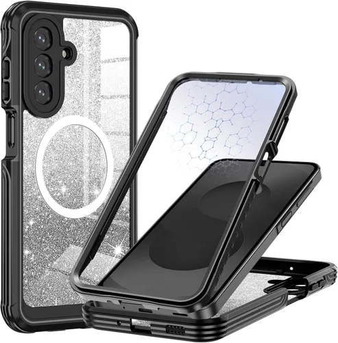 Vista 20 de Hekodonk Funda magnética para Galaxy A17 5G, [compatible con Magsafe] [Protector de pantalla de vidrio templado integrado] [tarjeta con purpurina]