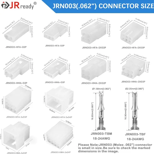 Vista 3 de JRready ST6480 Kit de clavijas de conector eléctrico de 2, 3, 4, 6, 9 y 12 pines con herramienta extractora de terminales de crimpado. 160 juegos.