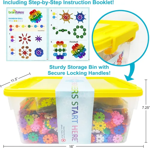 Vista 4 de Brain Flakes Kit de construcción y construcción de 2500 piezas, una alternativa creativa y educativa a los bloques de construcción, piezas de ruedas
