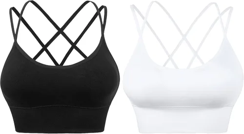 Vista 9 de Sujetadores deportivos con espalda cruzada para mujer, con tirantes