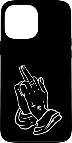 Vista 24 de Praying Hands Show Middle Finger Men's T-Shirt Women Case for iPhone 17
