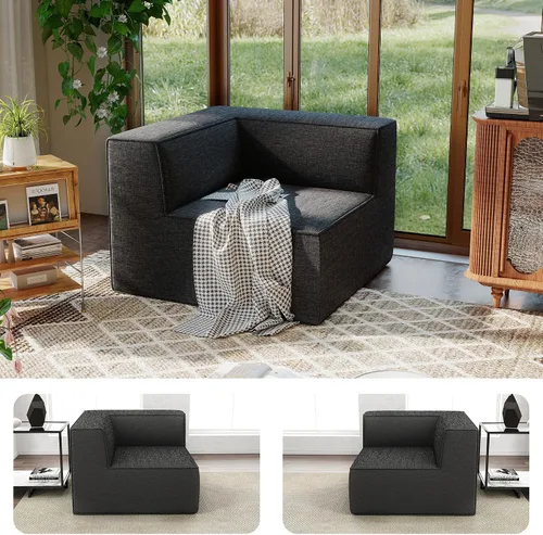 Vista 38 de Sofá Seccional Modular de 38", Juego de Asientos de Sofá Convertible en Cubo Comprimido, Combina Forma de L y Forma de U, Ensamblaje Fácil, Ahorro