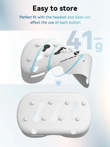 Vista 9 de CNBEYOUNG Carcasa de realidad virtual y cubierta de lente para Quest 2, cubierta protectora frontal que protege las cámaras y todos los puertos
