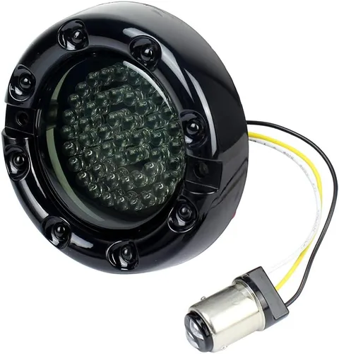 Vista 7 de ZYTC 3 1/4 "LED intermitentes con luz corriente estilo bala frontal 1157 LED kit de señal de giro ámbar blanco para Harley Davidson caja negra