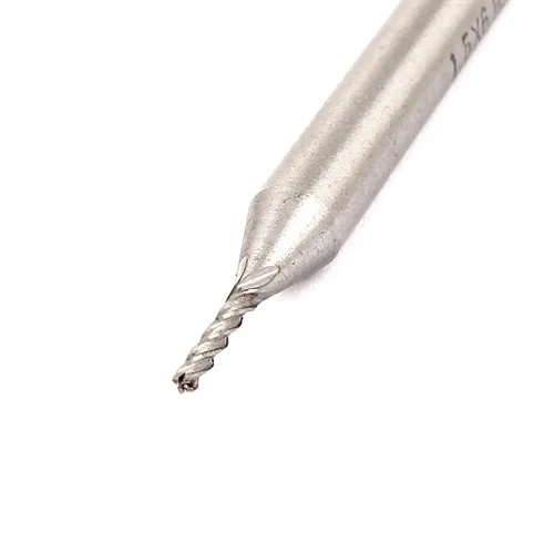 Vista 2 de uxcell Molino de extremo helicoidal de 4 flautas 1.5x6x6x57mm de tono plateado 2pcs