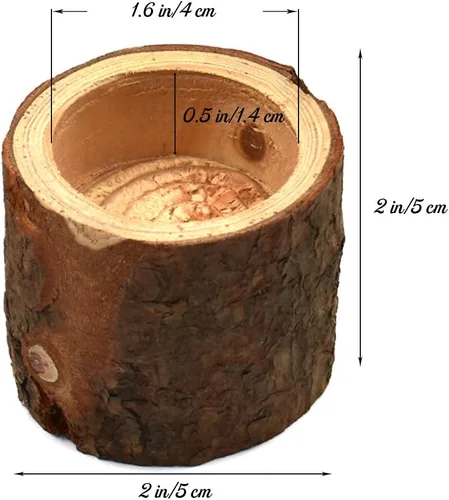 Vista 7 de Portavelas de madera para velas de té, soporte votivo rústico de madera natural para bodas, fiestas, cumpleaños, vacaciones, juego de 2