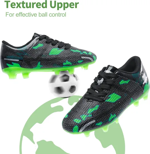 Vista 3 de DREAM PAIRS Tacos de fútbol para niños y niñas, zapatos de fútbol para niños pequeños, niños grandes