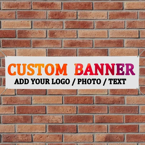 Vista 11 de Personaliza tu propio cartel con foto, imagen, fotografía, logotipo o nombre, pancartas personalizadas para fiesta de cumpleaños, negocio, 10' X 3