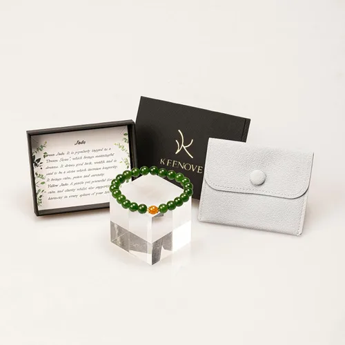 Vista 10 de Pulseras de cristal con cuentas de Charka para mujer, hechas a mano con aventurina verde de 0.315 pulgadas (0.315 in), pulseras de piedra de cristal