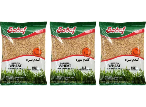 Vista 2 de Sadaf Trigo sin pelar - Trigo para germinar Sabzeh - Germinado de Trigo - Kosher - Bolsas de 12 onzas