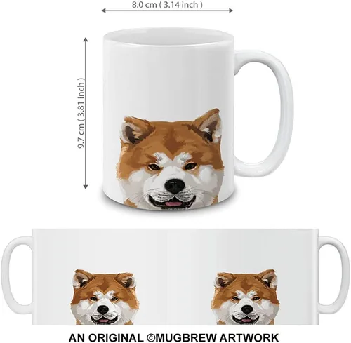 Vista 2 de MUGBREW Akita Inu Puppy Dog - Taza de café de cerámica, 11 onzas