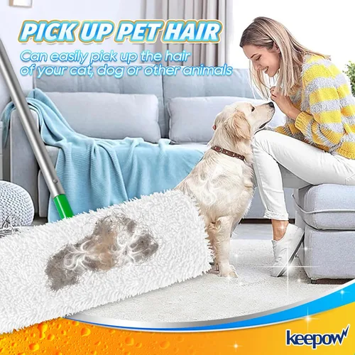 Vista 4 de KEEPOW Recambios húmedos reutilizables XL compatibles con Swiffer Sweeper XL, paños de barrido secos XL, paños de trapeador húmedos, almohadillas
