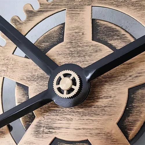 Vista 4 de Reloj de pared de estilo industrial, reloj de pared decorativo de hierro forjado, moderno, simple, silencioso, retro, con forma de engranaje