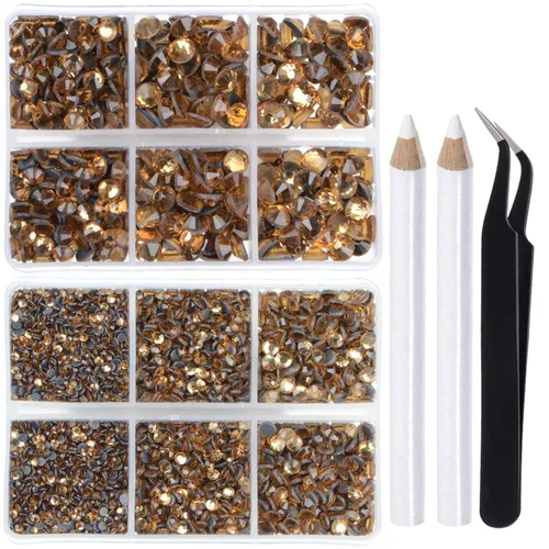 Vista 9 de LPBeads 10000 unidades de diamantes termoadhesivos SS6 amatista con parte trasera plana, gemas de diamantes de imitación de cristal redondas