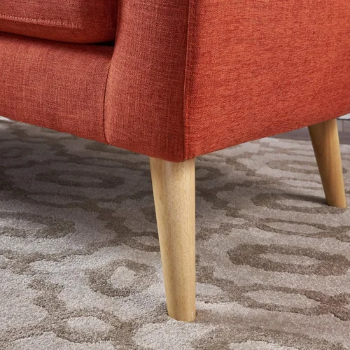 Vista 6 de Christopher Knight Home Bridie Mid-Century - Sofá biplaza moderno, tela naranja apagada