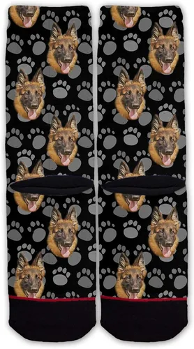 Vista 3 de Función - Calcetines de moda con diseño de cabeza de perro pastor alemán