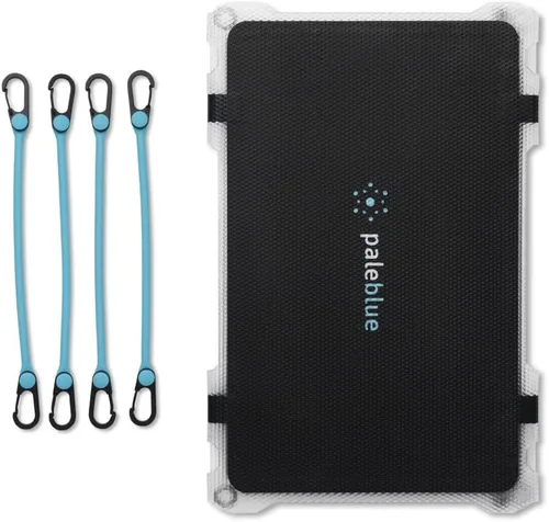 Vista 4 de Paleblue Approach 2 Cargador de panel solar portátil – 21 vatios – Cargador solar plegable de triple panel con puertos USB duales, cables de agarre
