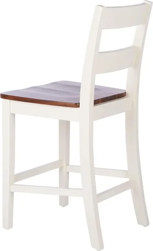 Vista 7 de SAFAVIEH Home Collection Yuri Taburete blanco y natural de 24 pulgadas (juego de 2)
