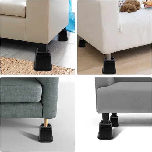 Vista 7 de MYMULIKE Elevadores de cama de 5 pulgadas, elevadores de cama resistentes que soportan hasta 6000 libras para sofá, mesa, sofá, silla o escritorio