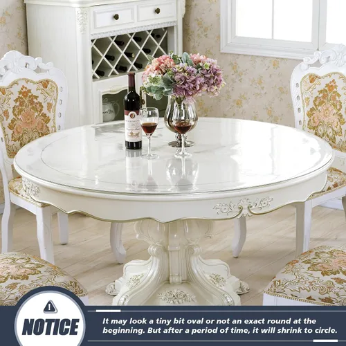 Vista 5 de LovePads - Protector de mesa redondo transparente, 1,5 mm de grosor, 76 cm de plástico, mantel de vinilo impermeable redondo, almohadilla protectora