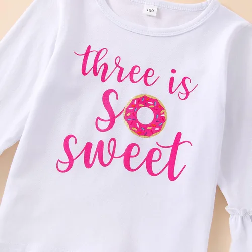 Vista 47 de Conjunto de ropa de cumpleaños para bebé niña pequeña, camiseta de manga larga, pantalones de campana, diadema