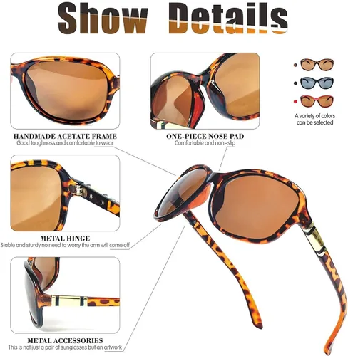 Vista 5 de Gafas de sol polarizadas para mujer, con protección UV polarizada.