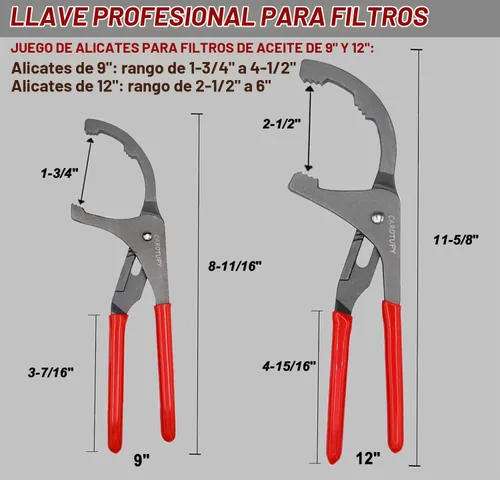 Vista 2 de Juego de 4 piezas de alicates para filtro de aceite, llave de filtro de aceite de 3 mandíbulas con embudo de ajuste para aceite, alicates