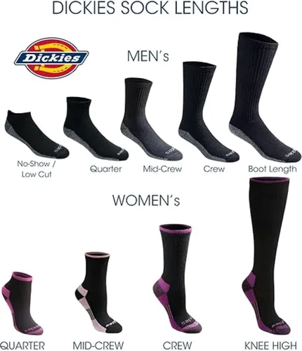 Vista 24 de Dickies Calcetines Dri-Tech para hombre con control de humedad, disponibles en tallas M-XXL (6, 12, 18 pares)