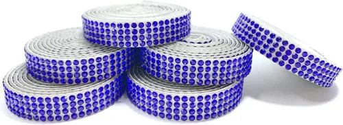 Vista 3 de 6 Rollos de Cinta Adhesiva con Diamantes de Imitación para Manualidades, Rollo de Cinta con Cristales para Decoración de Automóviles y Teléfonos
