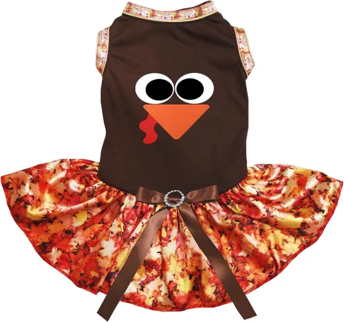 Vista 5 de Petitebella Vestido de cachorro con cara de pavo (marrón/pavo bebé, talla XS)