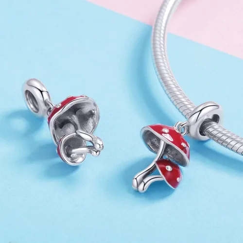Vista 2 de Aabela - Abalorio de plata de ley 925 diseño de cactus con flores para pulseras y collares