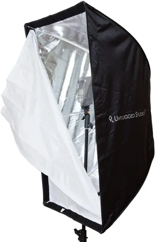 Vista 5 de UNPLUGGED STUDIO 24" x 36" 23.6 in x 35.4 in paraguas rectangular softbox con bolsa de transporte - Modificador de luz portátil para retrato