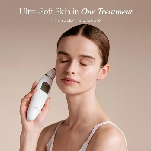 Vista 9 de Reinvo - Varita de microdermoabrasión facial de Project E Beauty Exfoliación suave Reduce arrugas y líneas finas Disminuye los poros Piel