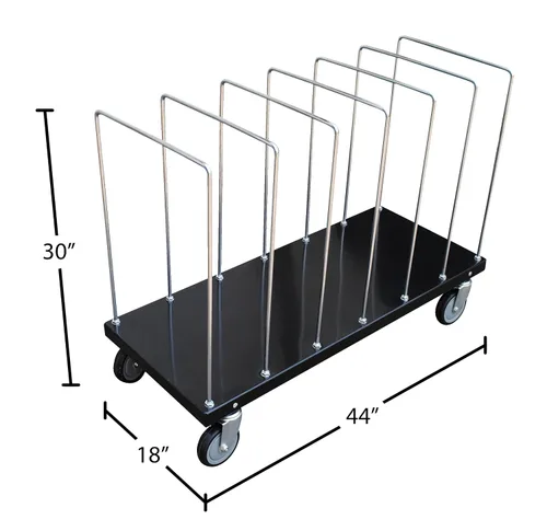 Vista 4 de Vestil CTPT-1844-CK Carro de cartón portátil de acero con divisores 44 pulgadas x 18 pulgadas x 30 pulgadas. 400 libras Capacidad Negro