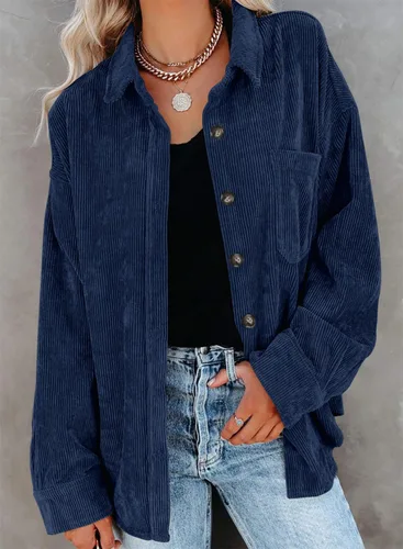 Vista 68 de ZOLUCKY Chaqueta de manga larga con botones para mujer, talla grande, blusas