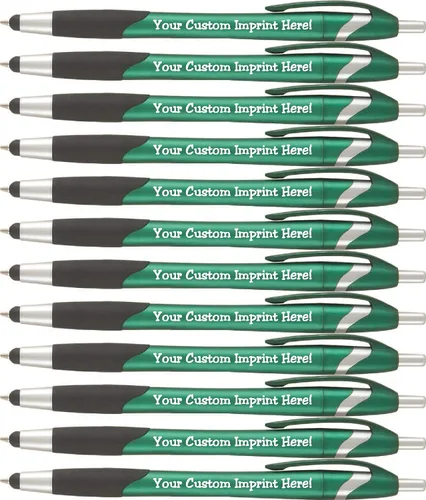 Vista 14 de ExpressDesigns™ - Bolígrafo personalizado con lápiz capacitivo - The Glide Click action Custom - Tinta de escritura negra - Bolígrafos con nombre
