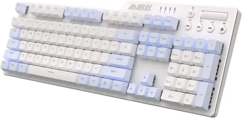 Vista 2 de AK35I Teclado mecánico para juegos con cable intercambiable en caliente con interruptores marrones a juego azul y blanco teclas multimedia