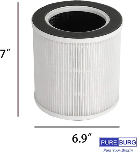 Vista 3 de PUREBURG Filtro de repuesto compatible con purificador de aire Vremi y HOKEKI VK-6067B, paquete de 2 unidades de limpieza de aire de carbón activado