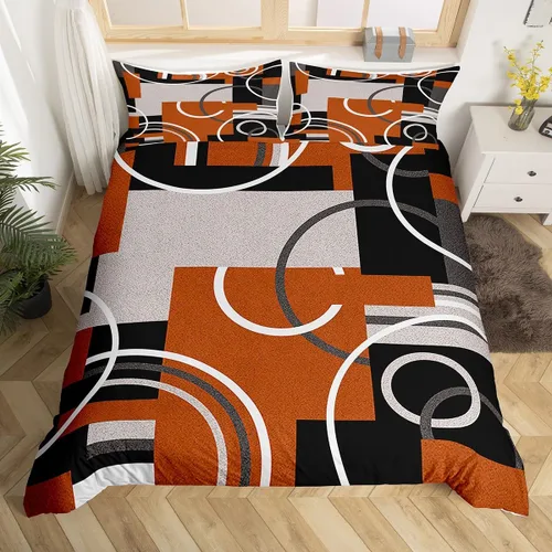 Vista 8 de Erosebridal Bohemian Duvet Cover Twin Country Southwestern Comforter Cover for Kids Teens Boho Aztec Arrows Diamond Bedding Set Black Gray Geometric