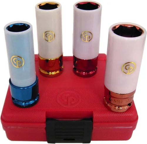 Vista 3 de Chicago Pneumatic SS413WP - 1/2 pulgada de accionamiento cuadrado, SAE y métrico, profundo, protector de rueda, 6 puntos, juego de llaves de impacto