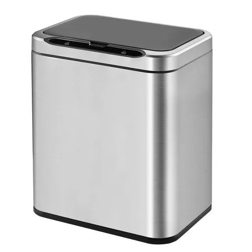 Vista 16 de ELPHECO Basurero de acero inoxidable para oficina, con sensor de movimiento, sin contacto, cubo de basura inteligente automático para cocina, Verde