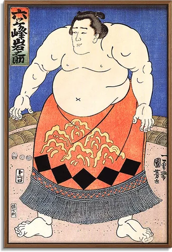 Vista 34 de Utagawa Kuniyoshi - Lienzo con marco flotante para pared, pintura japonesa Ukiyo-e, un pájaro gigante y una langosta - 16 x 24 pulgadas