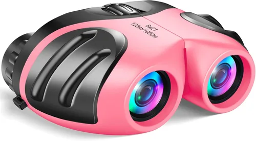 Vista 8 de LET'S GO! Binoculares para niños, prismáticos compactos de alta resolución a prueba de golpes