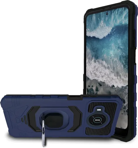Vista 8 de Compatible con Nokia X100 con vidrio templado, protector de cuerpo completo [grado militar], soporte magnético para anillo de automóvil, funda Negro