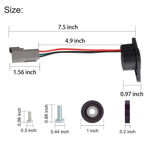Vista 5 de 10L0L Sensor de velocidad de carrito de golf con imán de alta velocidad para modelos eléctricos de 48 V Club Car DS y Precedent 2004 Up, OEM #