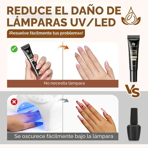 Vista 7 de UNA GELLA - Pegamento para uñas súper fuerte, 2 unidades de 0.3 fl oz, semisólido