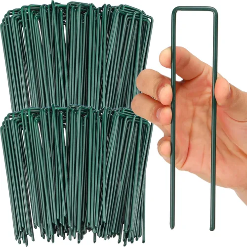Vista 8 de Therwen - 100 estacas de césped artificial de 6 pulgadas para paisajes Verde