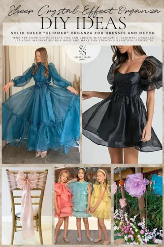 Vista 4 de Tela de Organza de 5 Yardas Nupcial Sólida Transparente Rollo de Tela de Organza para Vestido de Novia, Moda, Manualidades, Decoraciones Organza