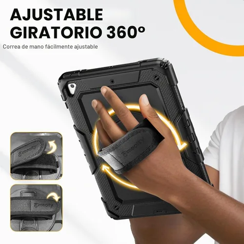 Vista 8 de Timecity - Funda para iPad de 6ª y 5ª generación, 9,7 pulgadas, 2018/2017, con soporte giratorio, silicona, carcasa protectora de PC de repuesto