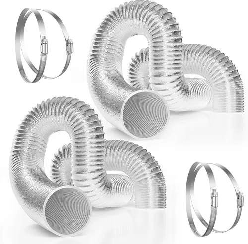 Vista 15 de VIVOSUN Conducto de aluminio flexible de 4 pulgadas y 8 pies con 2